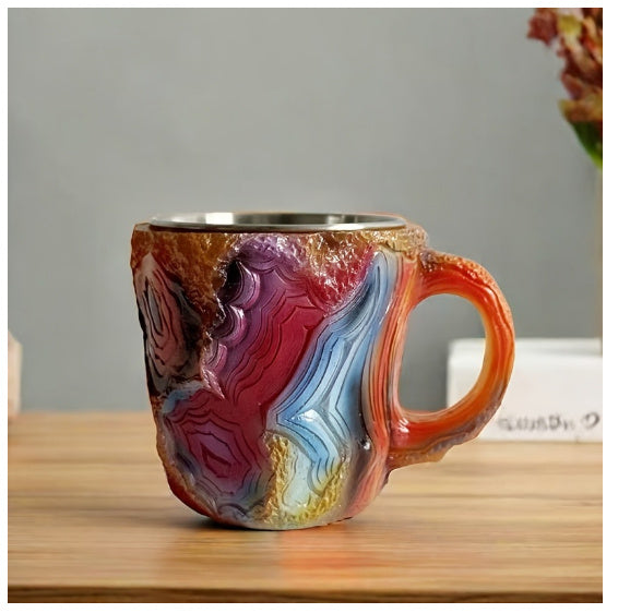 400ml Elegant Resin Mineral Crystal Coffee Mugs With Handles