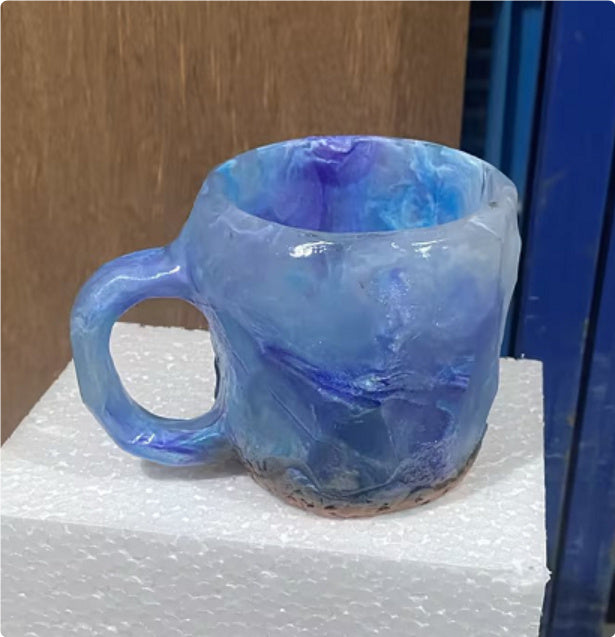 400ml Elegant Resin Mineral Crystal Coffee Mugs With Handles