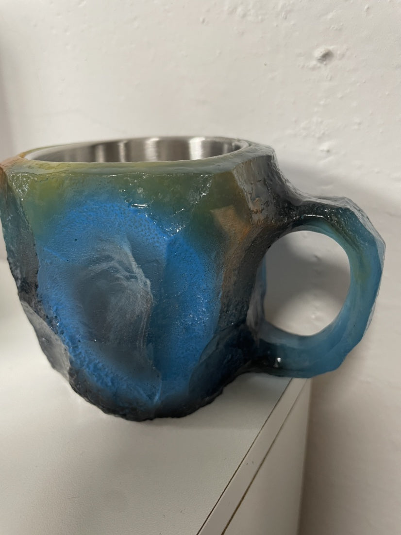 400ml Elegant Resin Mineral Crystal Coffee Mugs With Handles