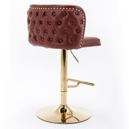 Furniture Swivel Barstools Adjustable Height, Modern PU Upholstered Bar Stools