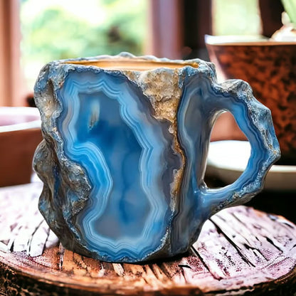 400ml Elegant Resin Mineral Crystal Coffee Mugs With Handles