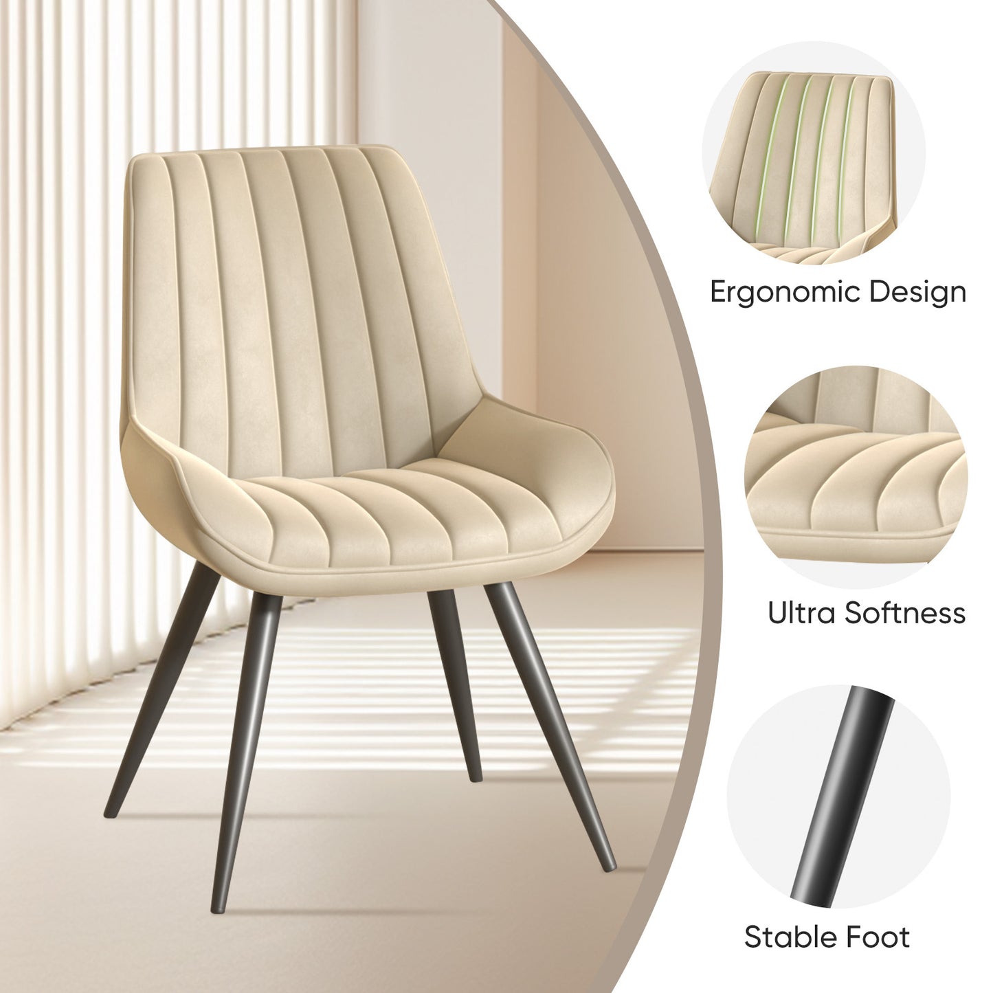 Soft Suede Modern Dining Chair