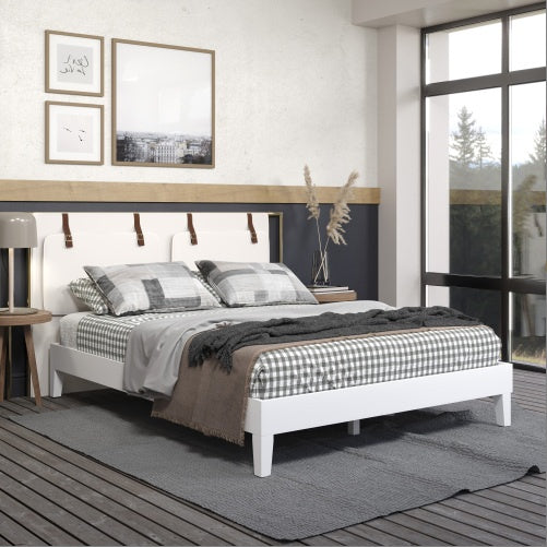 Queen Platform Bed - White