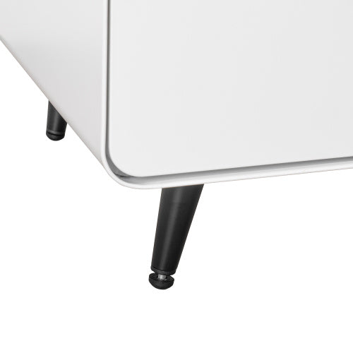 Modern Night Stand Storage Cabinet For Living Room Bedroom, Steel Cabinet With 3 Drawers, Bedside Furniture, Circular Handle