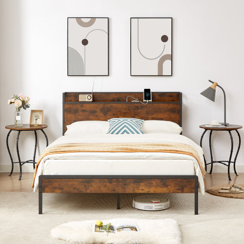 Bed Frame With Charging Station Full Size