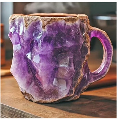 400ml Elegant Resin Mineral Crystal Coffee Mugs With Handles