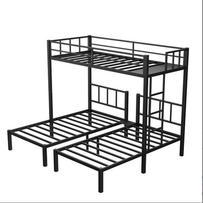 Twin Over Twin Twin Bunk Beds For 3, XL Metal Triple Bunk Bed