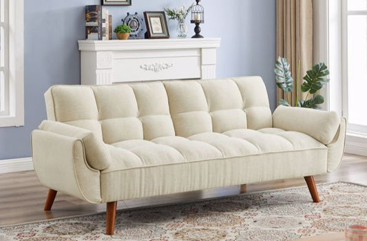 Newly Designed Linen Sofa Furniture With Adjustable Backrest And Easy Assembly Lounge Chair - Beige Color