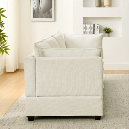 3-Piece Chenille Fabric 3-Seater Sofa AndV2 Loveseat Sofa