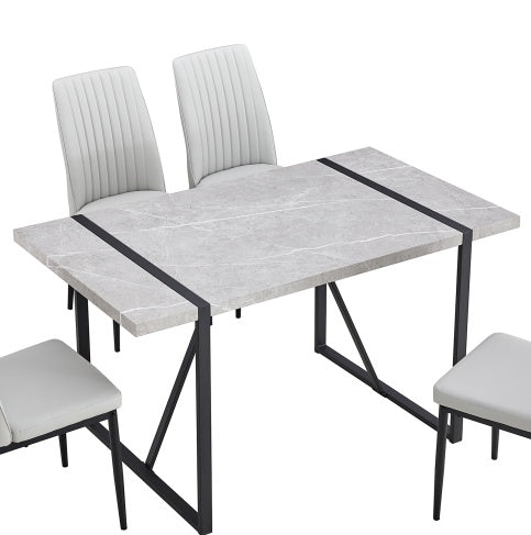 Modern Dining Table, 55 Inch Kitchen Table For 4 People, Table Only!! Easy Assembly