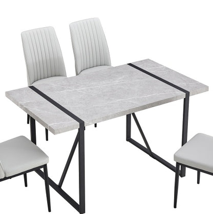 Modern Dining Table, 55 Inch Kitchen Table For 4 People, Table Only!! Easy Assembly