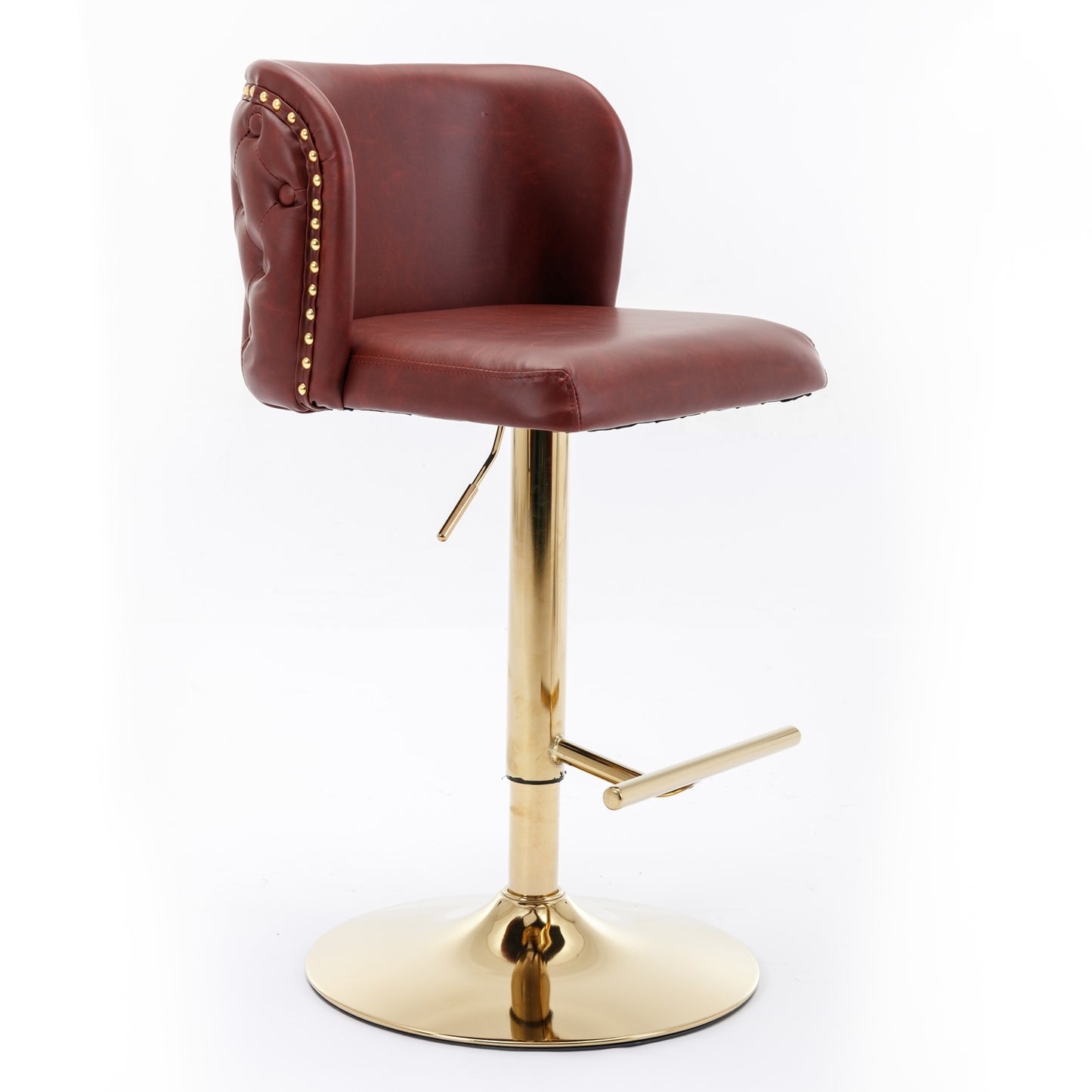 Furniture Swivel Barstools Adjustable Height, Modern PU Upholstered Bar Stools