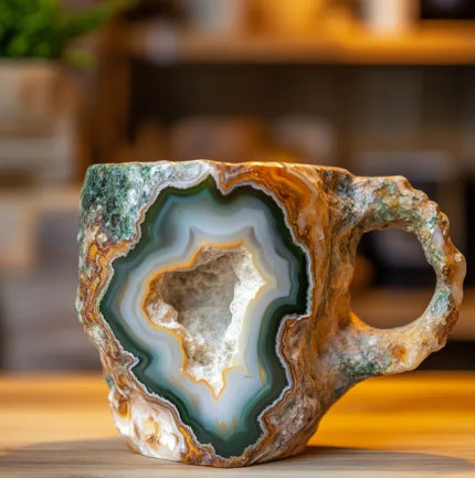 400ml Elegant Resin Mineral Crystal Coffee Mugs With Handles