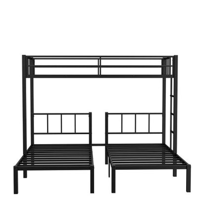 Twin Over Twin Twin Bunk Beds For 3, XL Metal Triple Bunk Bed