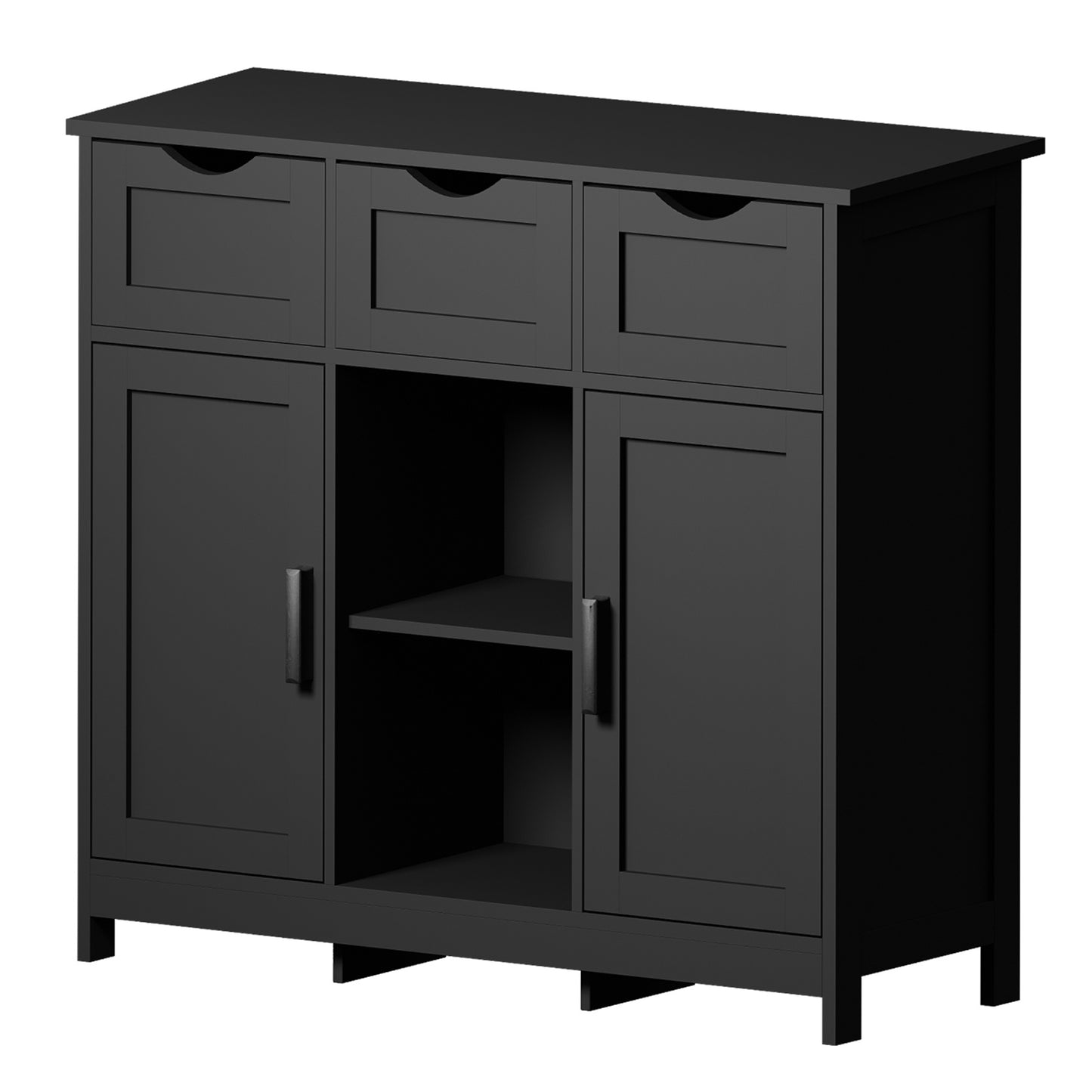 Wooden Floor Cabinet, Storage Cabinet With Drawers And Shelves
