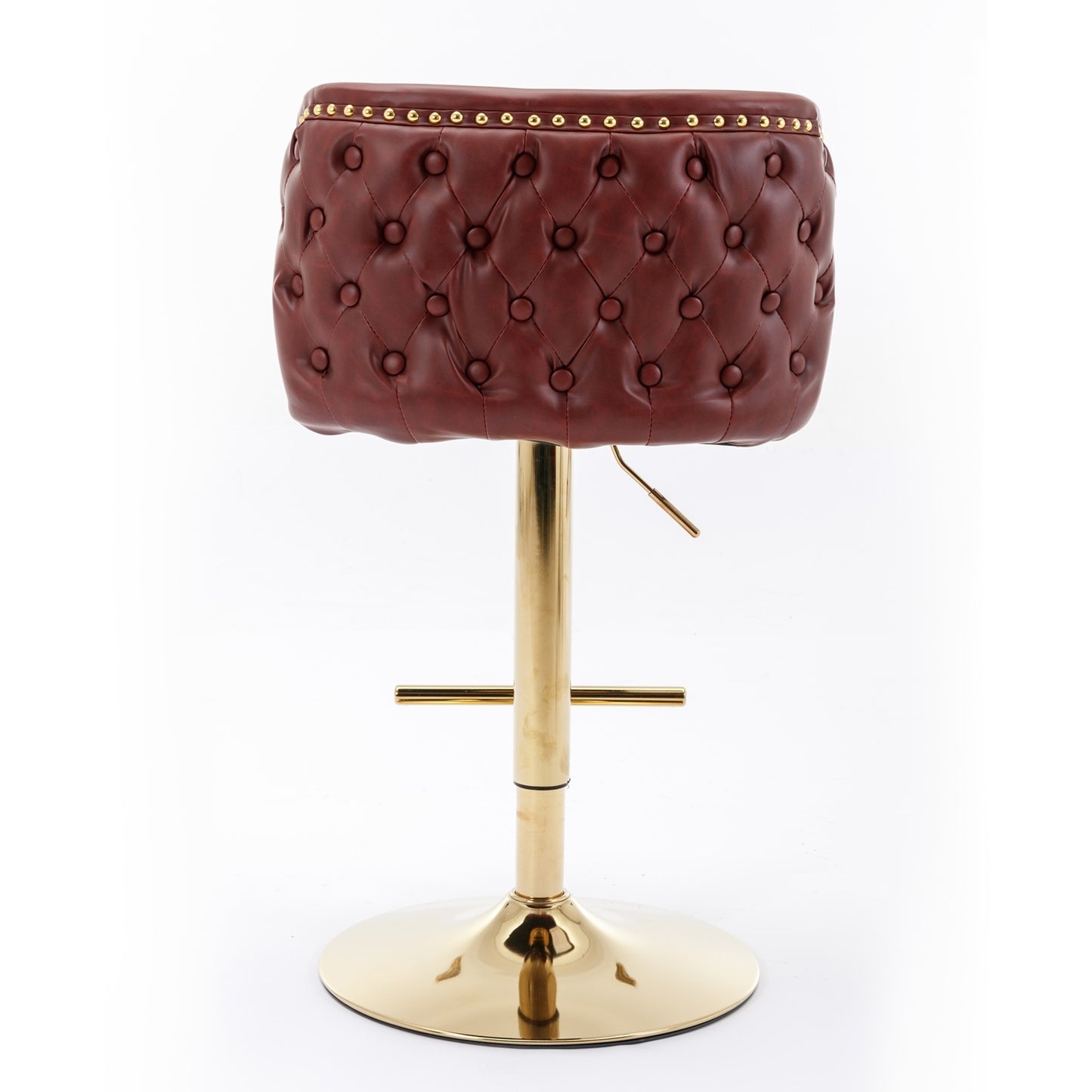 Furniture Swivel Barstools Adjustable Height, Modern PU Upholstered Bar Stools