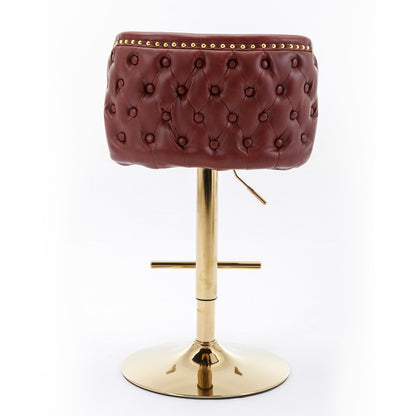 Furniture Swivel Barstools Adjustable Height, Modern PU Upholstered Bar Stools