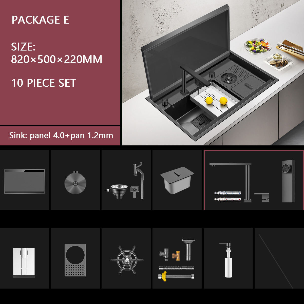 Kitchen Stainless Steel Sink With Cover