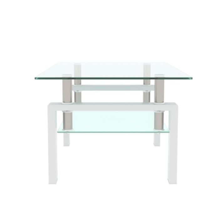 White Coffee Table, Clear Coffee Table, Modern Side Center Tables For Living Room