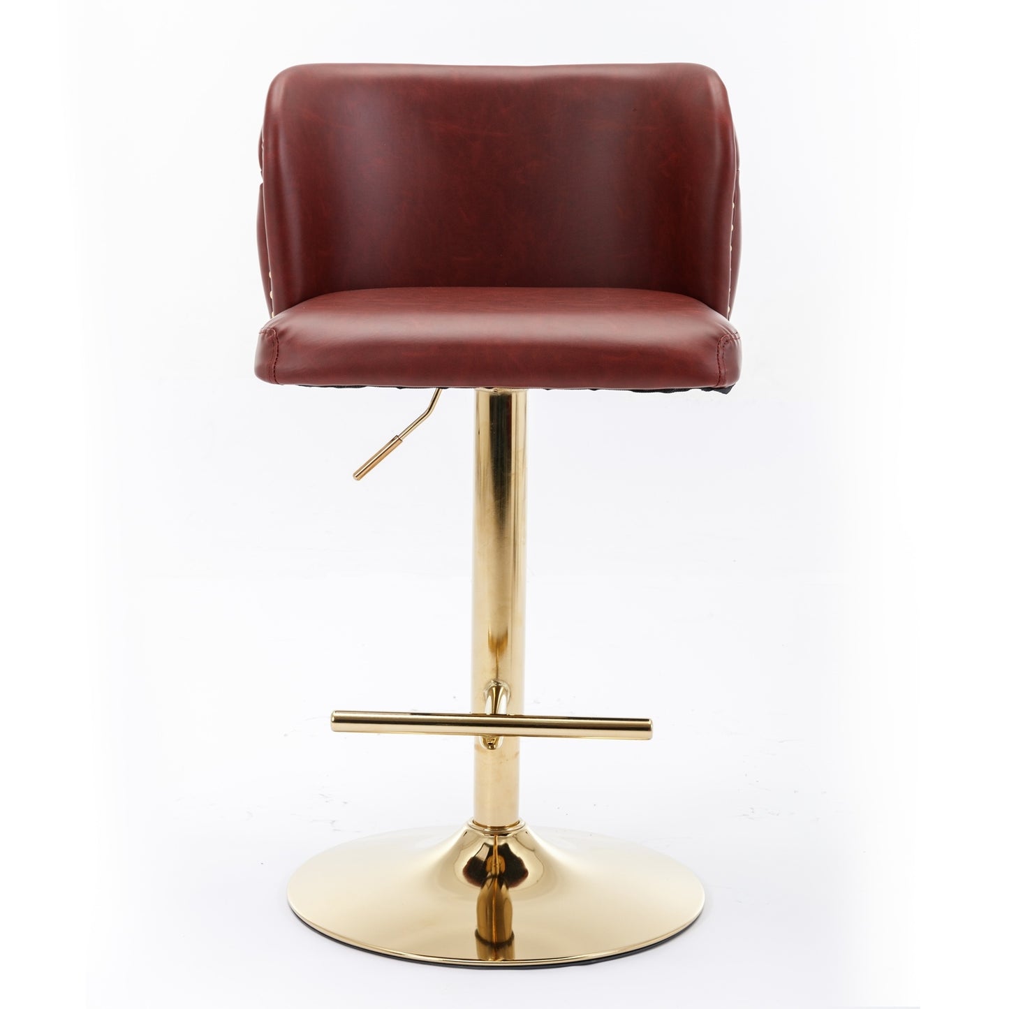 Furniture Swivel Barstools Adjustable Height, Modern PU Upholstered Bar Stools