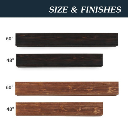 48" Country Wood Mantelpiece, Wall-mounted Floating Rack For Home Decor