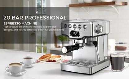 Geek Chef Espresso Machine, 20 Bar Espresso Machine With Milk Frother