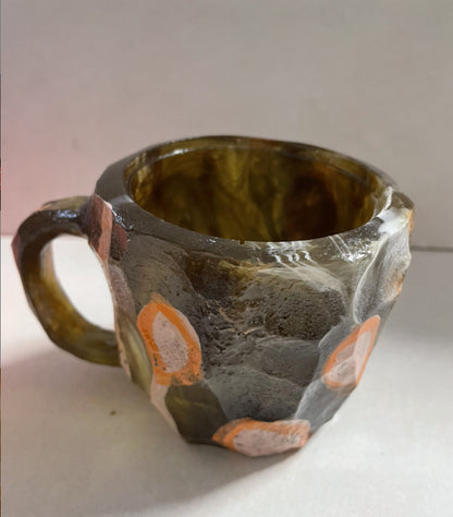 400ml Elegant Resin Mineral Crystal Coffee Mugs With Handles