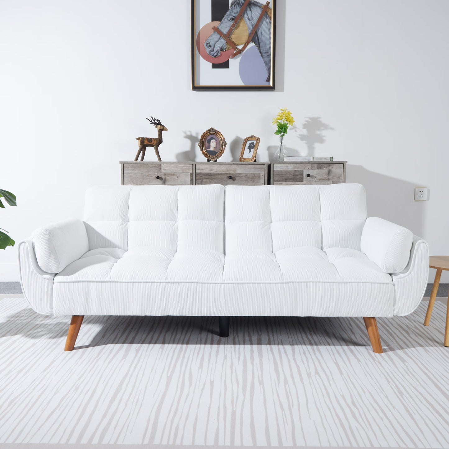 2064 Corduroy Sofa & Sofa Bed-White
