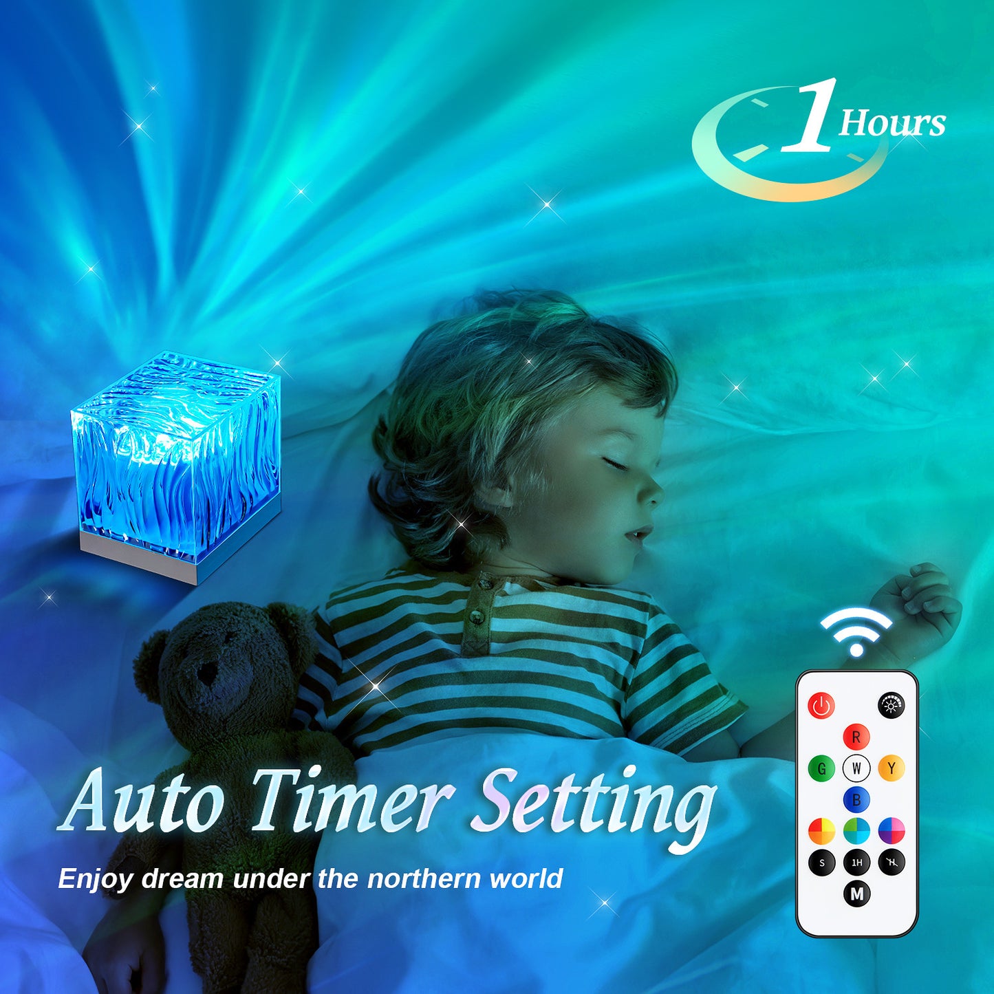 Northern Lights Water Ripple Projection Lamp Ambience Light Gift Bedroom Bedside Lamp Living Room Atmosphere