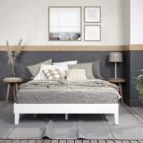 Queen Platform Bed - White