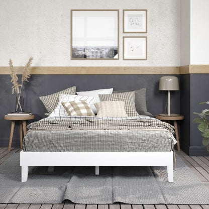 Queen Platform Bed - White