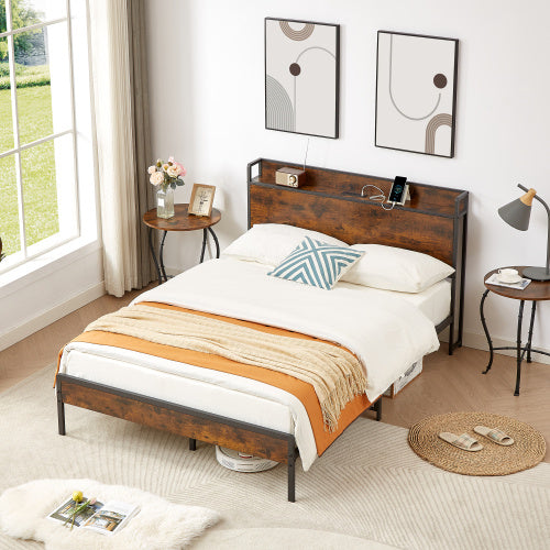 Bed Frame With Charging Station Full Size