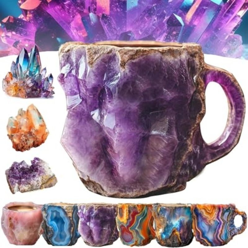 400ml Elegant Resin Mineral Crystal Coffee Mugs With Handles