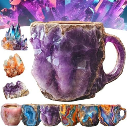 400ml Elegant Resin Mineral Crystal Coffee Mugs With Handles