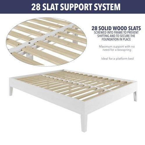 Queen Platform Bed - White