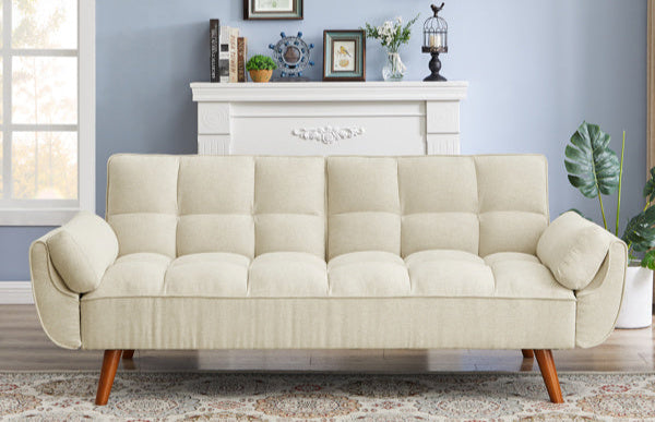 Newly Designed Linen Sofa Furniture With Adjustable Backrest And Easy Assembly Lounge Chair - Beige Color