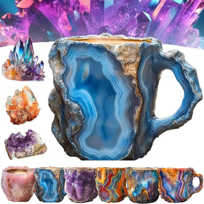 400ml Elegant Resin Mineral Crystal Coffee Mugs With Handles