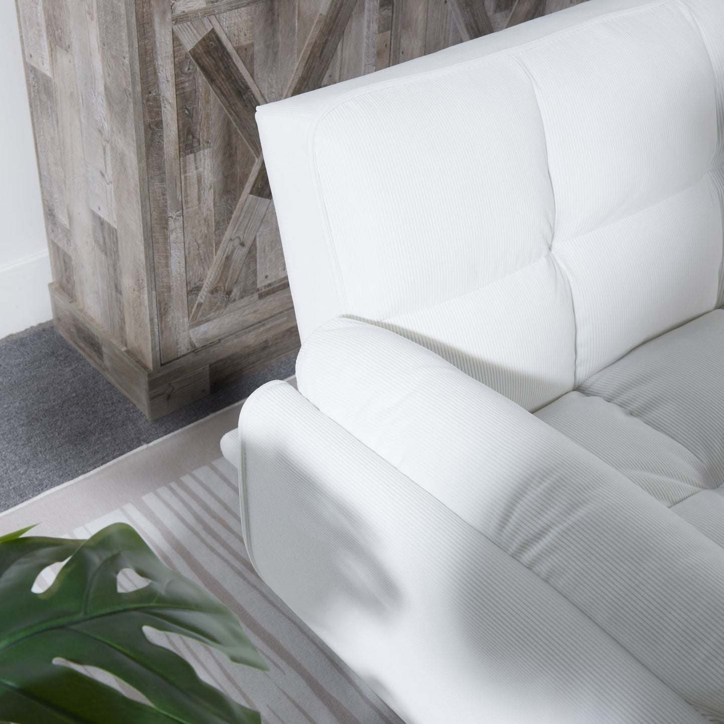 2064 Corduroy Sofa & Sofa Bed-White