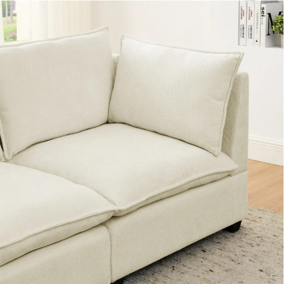 3-Piece Chenille Fabric 3-Seater Sofa AndV2 Loveseat Sofa
