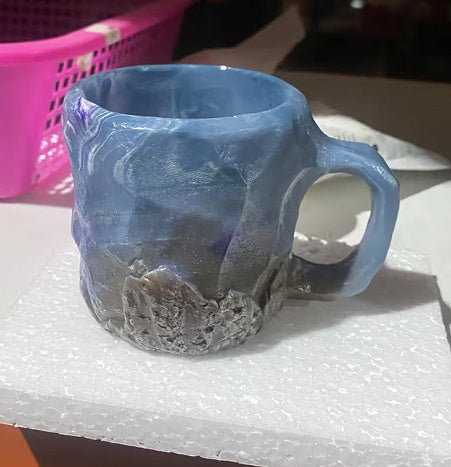 400ml Elegant Resin Mineral Crystal Coffee Mugs With Handles