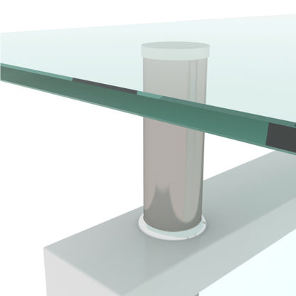 White Coffee Table, Clear Coffee Table, Modern Side Center Tables For Living Room