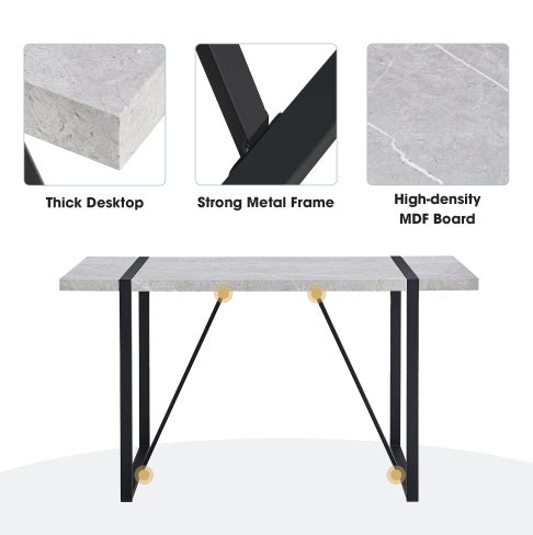 Modern Dining Table, 55 Inch Kitchen Table For 4 People, Table Only!! Easy Assembly