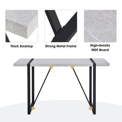 Modern Dining Table, 55 Inch Kitchen Table For 4 People, Table Only!! Easy Assembly