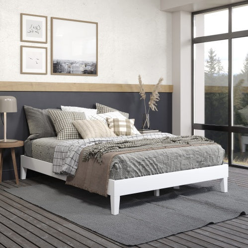 Queen Platform Bed - White