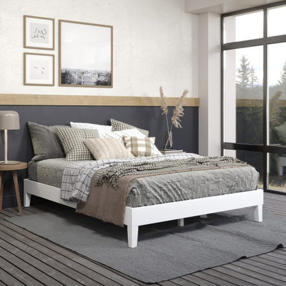 Queen Platform Bed - White