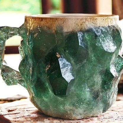 400ml Elegant Resin Mineral Crystal Coffee Mugs With Handles
