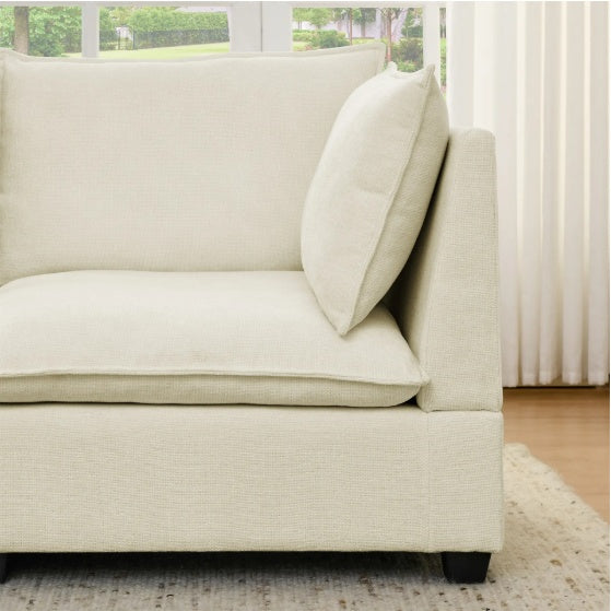 3-Piece Chenille Fabric 3-Seater Sofa AndV2 Loveseat Sofa