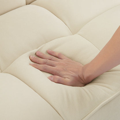 Newly Designed Linen Sofa Furniture With Adjustable Backrest And Easy Assembly Lounge Chair - Beige Color