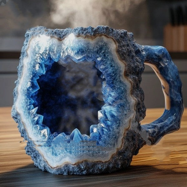400ml Elegant Resin Mineral Crystal Coffee Mugs With Handles