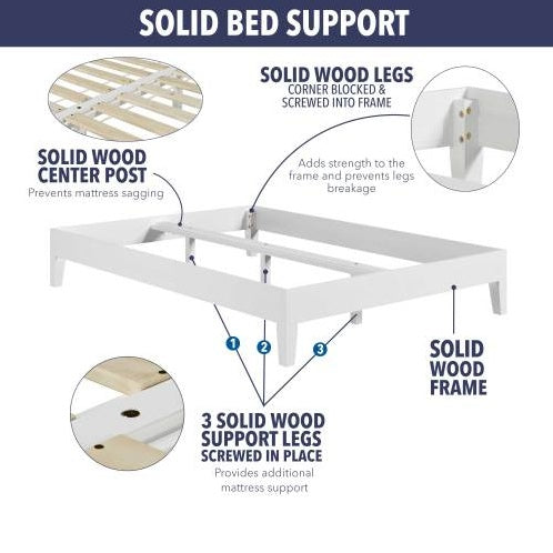 Queen Platform Bed - White